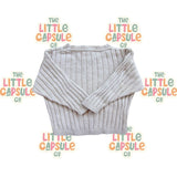 Grown Taupe Rib Lightweight Cotton Jumper