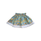 Toots Kids Green, Yellow & Blue Floral Skirt with Bow
