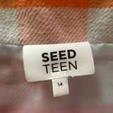 Seed Teen Orange Check Skirt