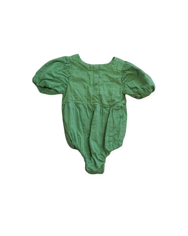 Country Road Green Puff Sleeve Playsuit