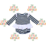 Bardot Junior Striped Bodysuit with Diamanté Heart