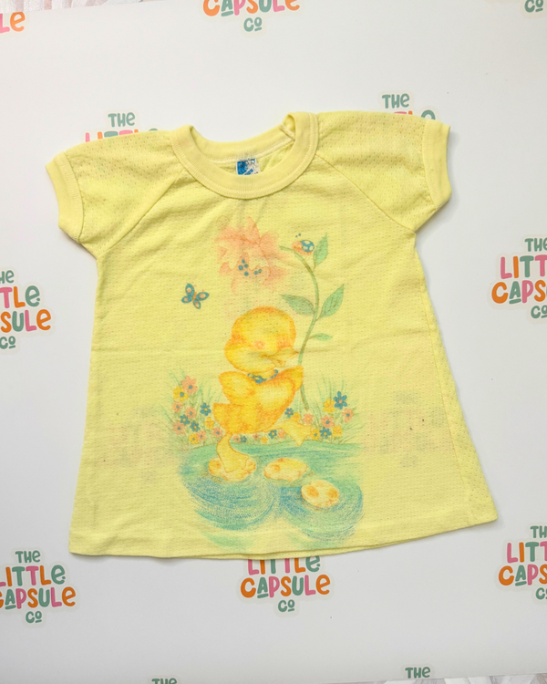Vintage 1984 Bonds Duck Nighty – Lemon Yellow + Vintage Pillowcase