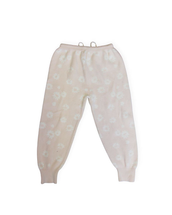 Ziggy Lou Beige Floral Cotton Blend Pants