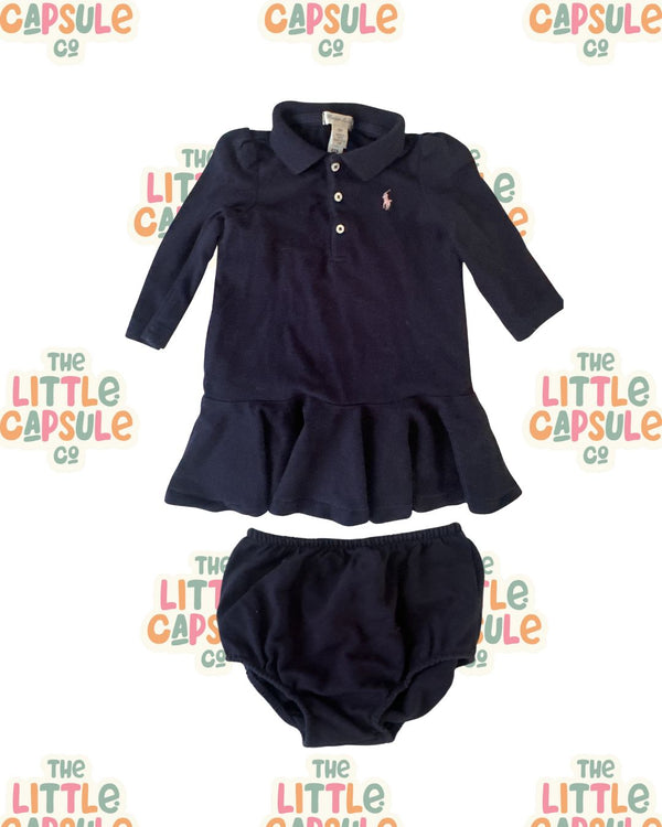 Ralph Lauren Navy Blue Dress with Bloomers