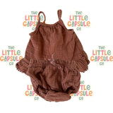Jamie Kay Brown Top & Bloomer Set