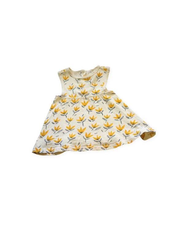 Rylee + Cru Cream Floral Dress with Yellow Blooms