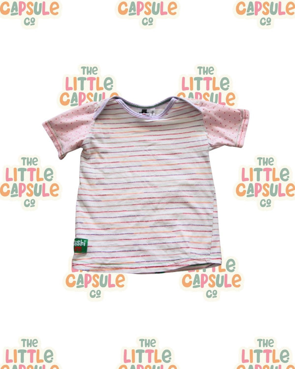 Oishi-m Pink Stripe Tee