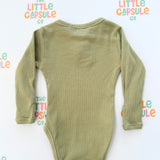 Snuggle Hunny Olive Green Long Sleeve Bodysuit