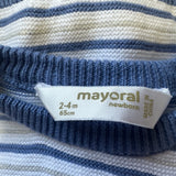 Mayoral Blue Stripe Knit Set with Teddy Bear
