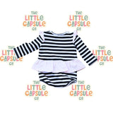 Bardot Junior Striped Bodysuit with Diamanté Heart