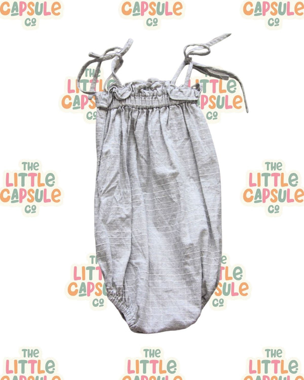 Mini Marley Steel Grey Check Playsuit
