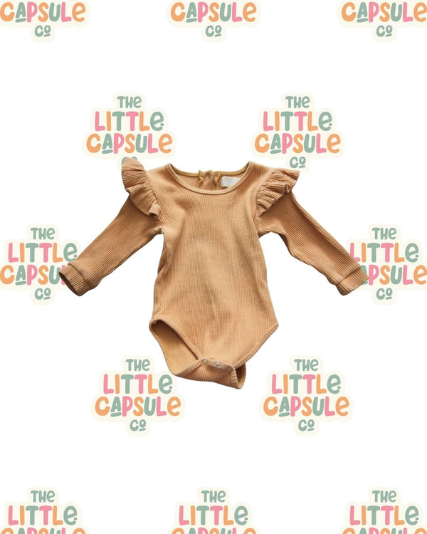 Bonnie & Harlo Taupe Long Sleeve Flutter