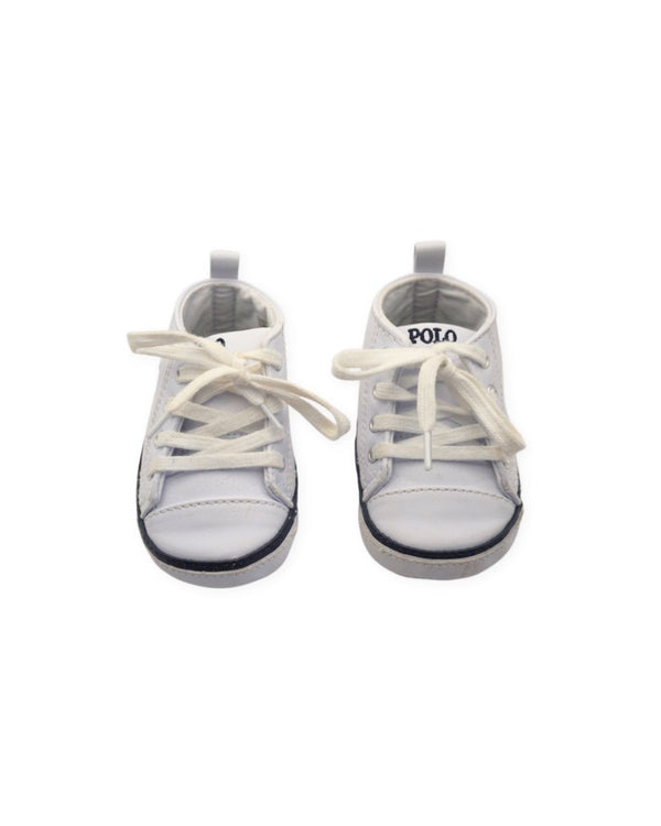 Polo Ralph Lauren White Canvas Baby Shoes