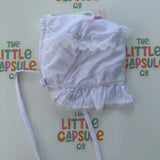 White Cotton Lace Bonnet