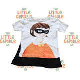 Rock Your Kid Masked Girl Tee with Black Cape