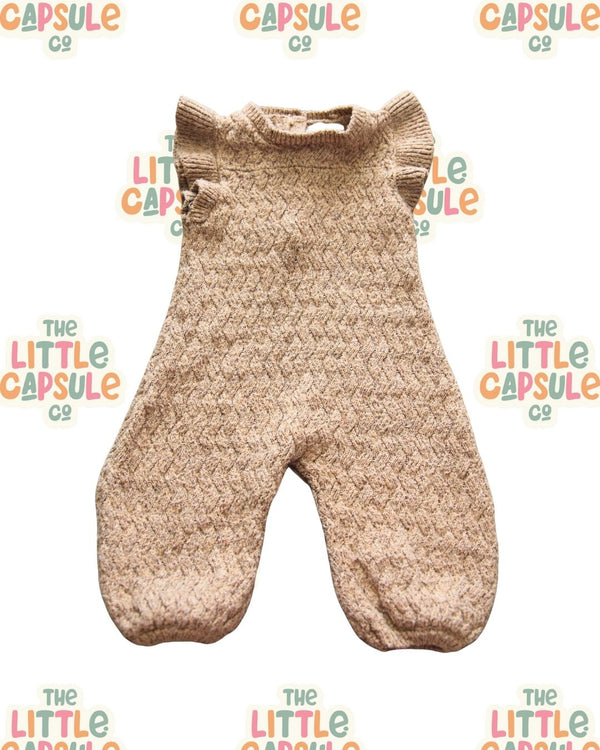 Quincy Mae Taupe Knit Playsuit