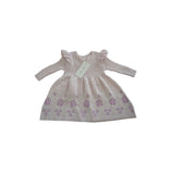 David Jones Lilac Rib Knit Dress with Frills & Roses