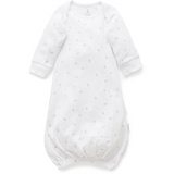Purebaby Essential Sleepsuit Pale Grey Leaf
