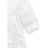 Purebaby Essential Sleepsuit Pale Grey Leaf