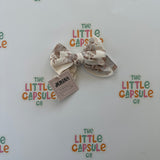 Bencer & Hazelnut Beige Floral Clip-On Hair Bow