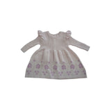 David Jones Lilac Rib Knit Dress with Frills & Roses