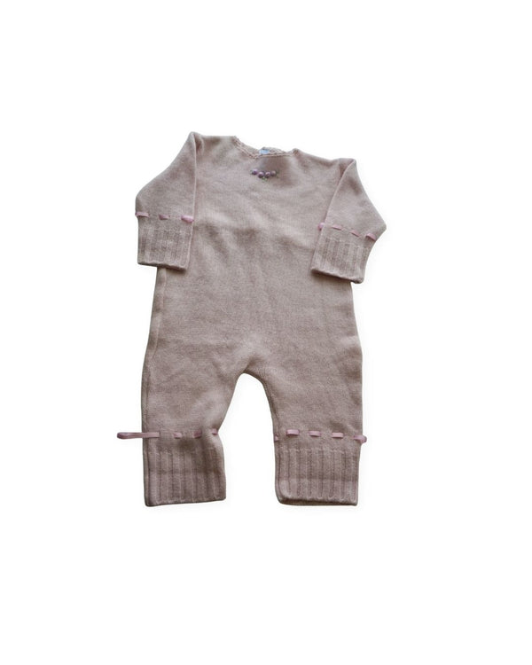 Molli Baby Pink Vinty Knit Romper