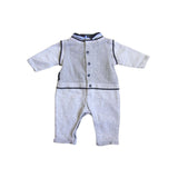 Armani Baby Grey & Navy Trim Playsuit