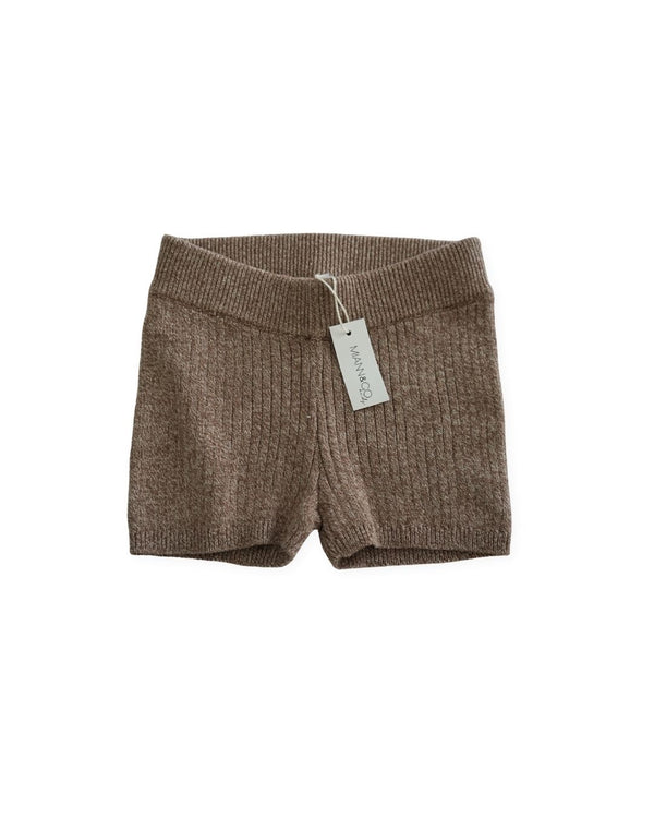 Miann & Co Brown Fleck Rib Shorts