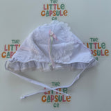 White Cotton Lace Bonnet
