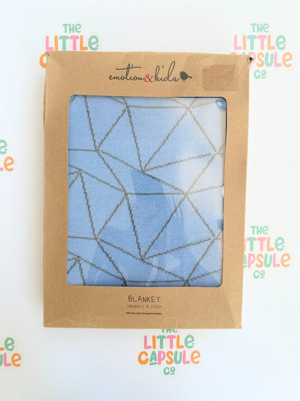 Emotion & Kids Blue Geometric Blanke