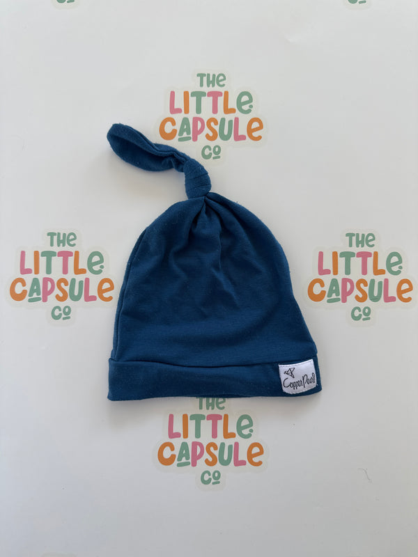 Copper Pearl Top Knot Beanies