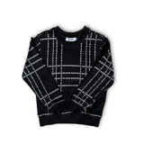 MSGM Black & White Logo Stripe Jumper
