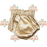 Little Peachy Tan Cotton Dress with Bloomers