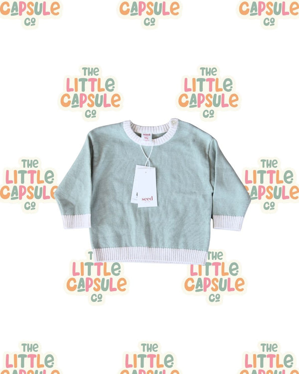 Seed Heritage Sage Green Cotton Knit