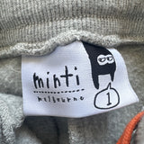 Minti Grey Fleece Trackies with Orange Stripe