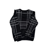 MSGM Black & White Logo Stripe Jumper