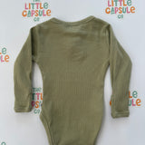 Snuggle Hunny Olive Green Long Sleeve Bodysuit