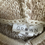 Grown Cream & Beige Swirl Knit Hooded Cardigan