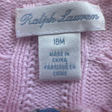 Ralph Lauren Pink Cable Knit Cardigan with Frill