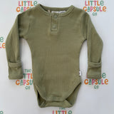 Snuggle Hunny Olive Green Long Sleeve Bodysuit