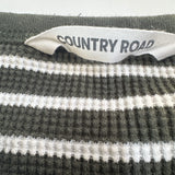 Country Road Green & Crème Waffle Long Sleeve Top