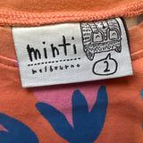 Minti Orange Dress with Blue Flowers