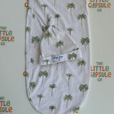 Snuggle Hunny Palm Tree Swaddle & Topknot Set
