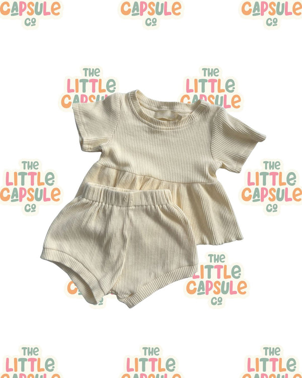 Bonnie & Harlo Cotton Rib Top & Short Set