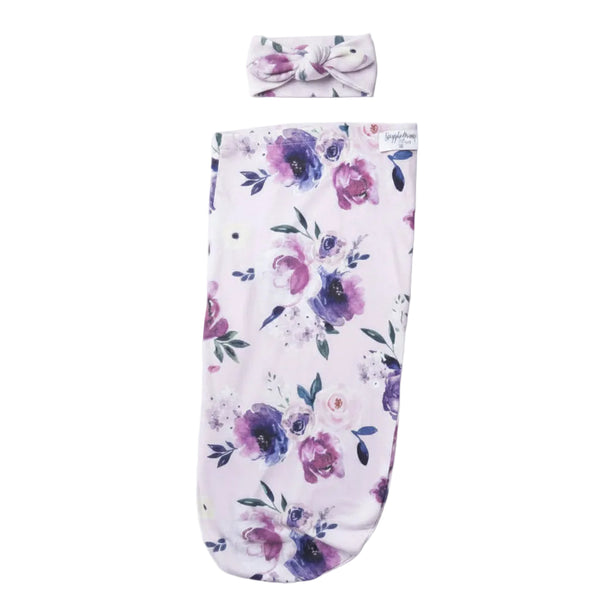 Snuggle Hunny Organic Snuggle Swaddle Set "Floral Kiss"