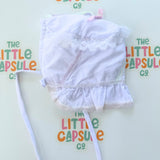 White Cotton Lace Bonnet