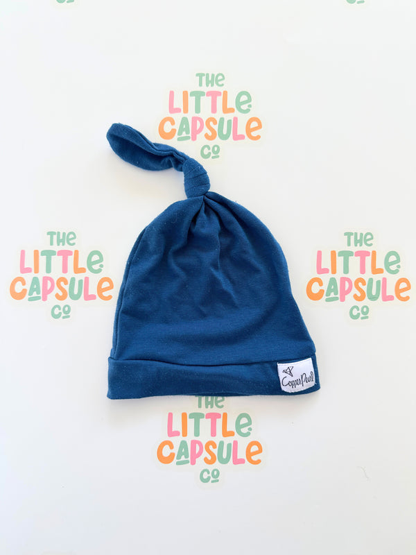 Copper Pearl Top Knot Beanies