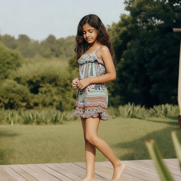 Camilla Bird & Floral Embellished Playsuit