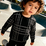 MSGM Black & White Logo Stripe Jumper