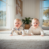 Burberry Children Romper & Beanie Set with Blue Dots